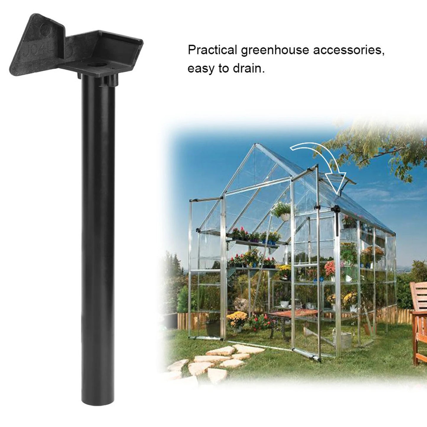 Greenhouse Accessories Rainwater Gutter Butt Down Pipe Kit Rainy Day Drain Drainage Downpipe Accessory Greenhouse Supplies