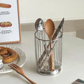 Stainless Steel Utensil Holder Kitchen Countertop Organizer, Cutlery Drainer Storage Drying Rack, Makeup Brush Storage Rack