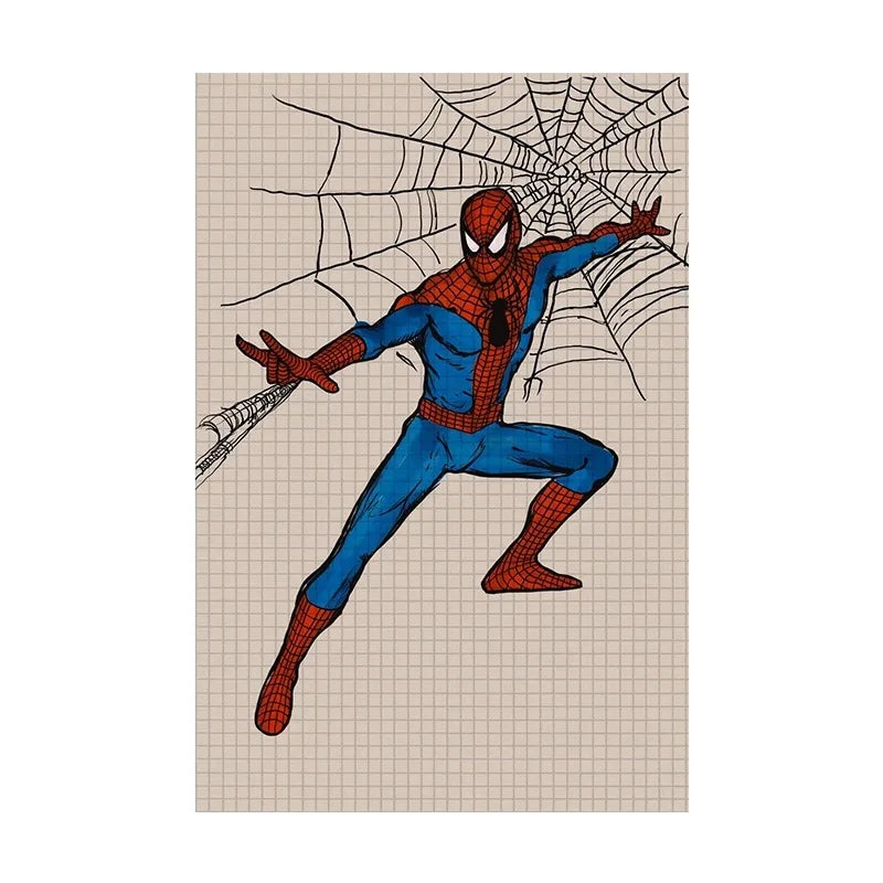 Marvel  Funny Spiderman Poster And Print HE'S  BACK Canvas Painting Comic Wall Art Living Room Home Decoration Gift