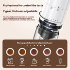 Coffee Grinder For Outdoor Household Use, Detachable Lid, Adjustable Thickness For Adding Beans, Electric Ceramic Coffee Grinder