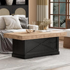 Coffee Table For Living Room Wood Farmhouse Style Center Table 39 H Rec Rustic Cocktail Table, Easy Assembly Home Office Accent