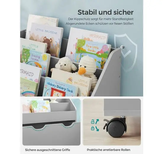 SONGMICS toys chest bookcase for children children's shelf 3 Shelf shelf toys shelf