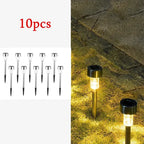 Fairy Light Solar Powered Lamp Outdoor Yard Lawn Decoration 10PCS Stainless Steel Solar Garden Light Lanter Landscape Lighting