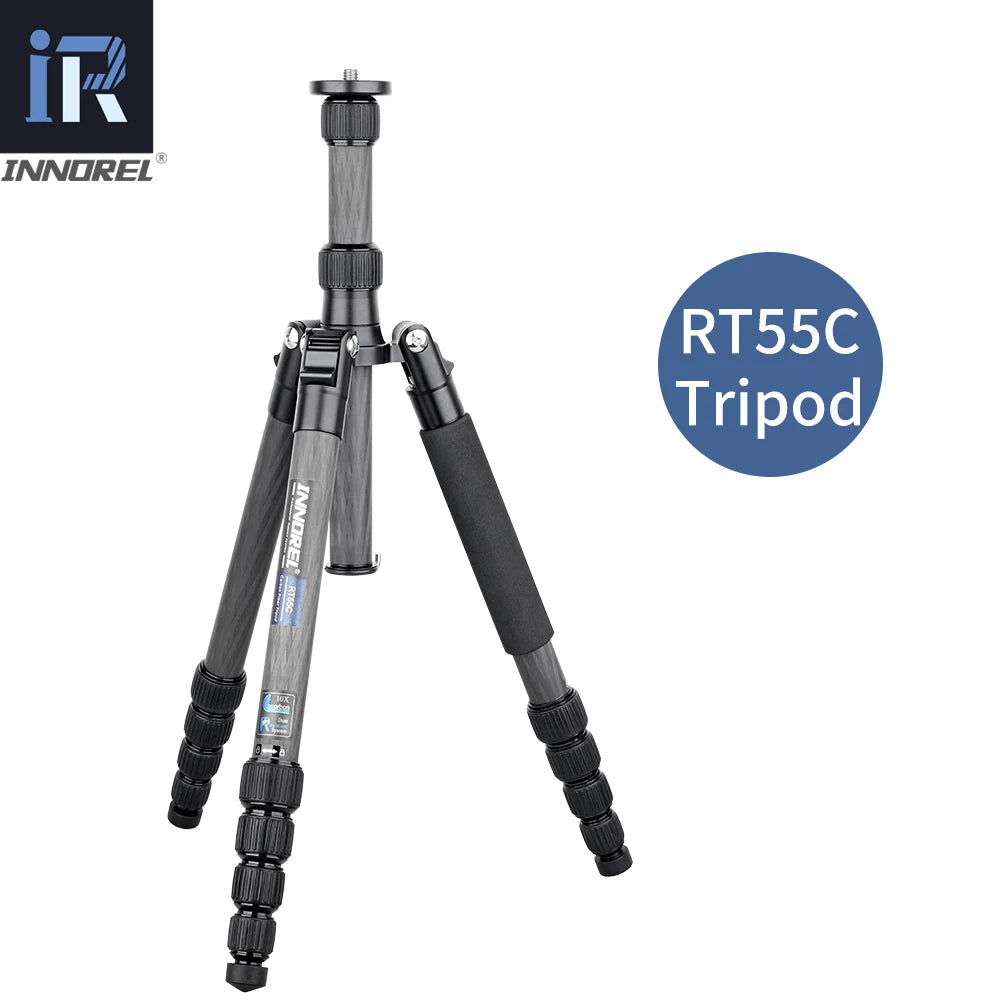RT55C Professional 10 Layers Carbon Fiber Tripod For Digital Camera Suitable For Travel Top Quality DSLR Stand 161cm Max Height