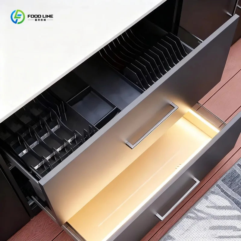 Custom Modern Stainless Steel Folding Camping Outdoor Kitchen All-in-One Prep Station With Sink and Built-in BBQ Grill Oven