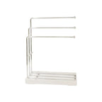 Stainless Steel Kitchen Towel Rack with Soap Dish,3-Bar Dish Cloth Hanger with Drain Tray,No-Drill Countertop Organizer for Sink