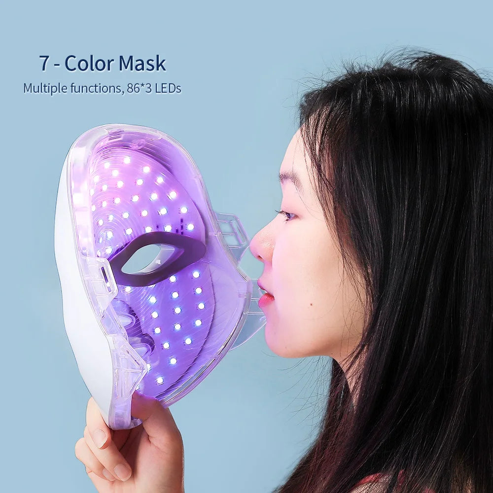 7-Color LED Face & Neck Light Therapy Mask | AlluCanFind