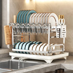 stainless steel kitchen storage rack, bowl and plate storage box, draining rack, multifunctional home storage rack for bowls