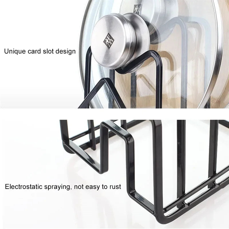 Pot Lid Holder Multi Layer Cutting Board Storage Rack Shelf Organizer Dish Drain Rack Kitchen Storage Accessories Space Saving