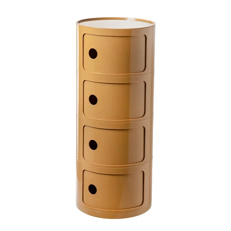 Creative Bedroom Bedside Table Modern Minimalist Round Storage Small Cabinet Large Capacity Plastic Side Cabinet