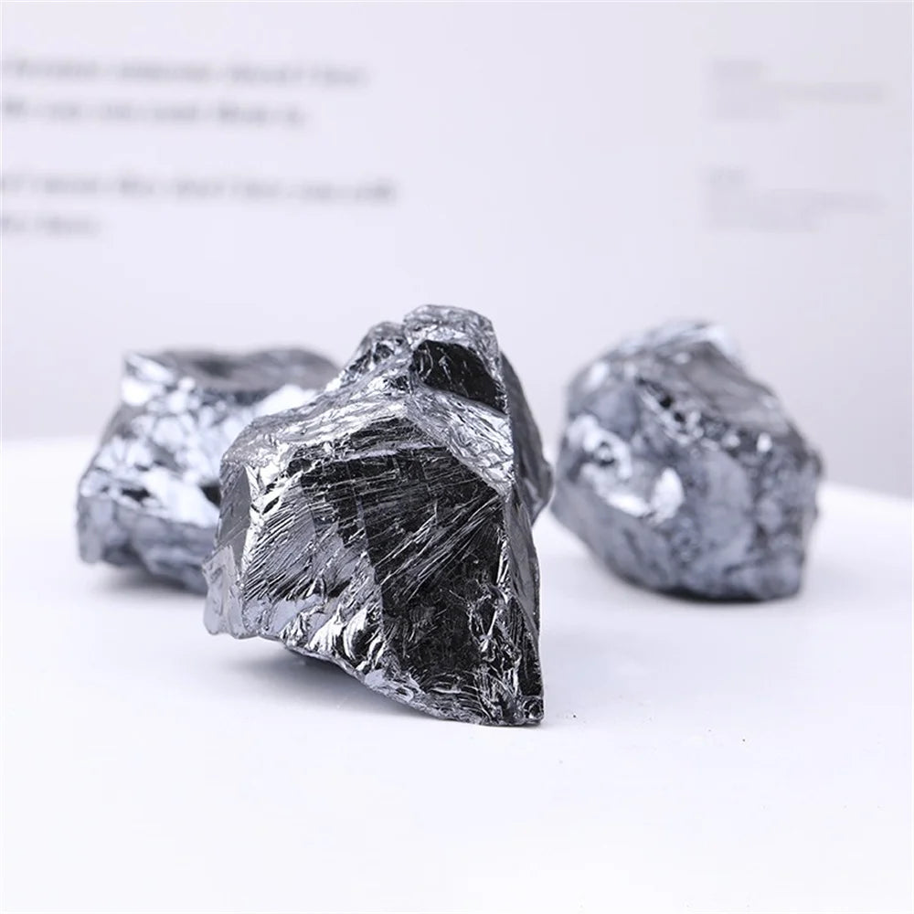 Natural Rough Raw Terahertz Stone Energy Stones Crystal Metallic Luster Mineral Specimen Garden Aquarium Healing Reiki Energy