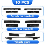 For BYD Song Plus EV DM 2022-2024 Auto Tailgate Guard Door Sill Pedal Carbon Fibre Texture Accessories Leather PU Car Sticker
