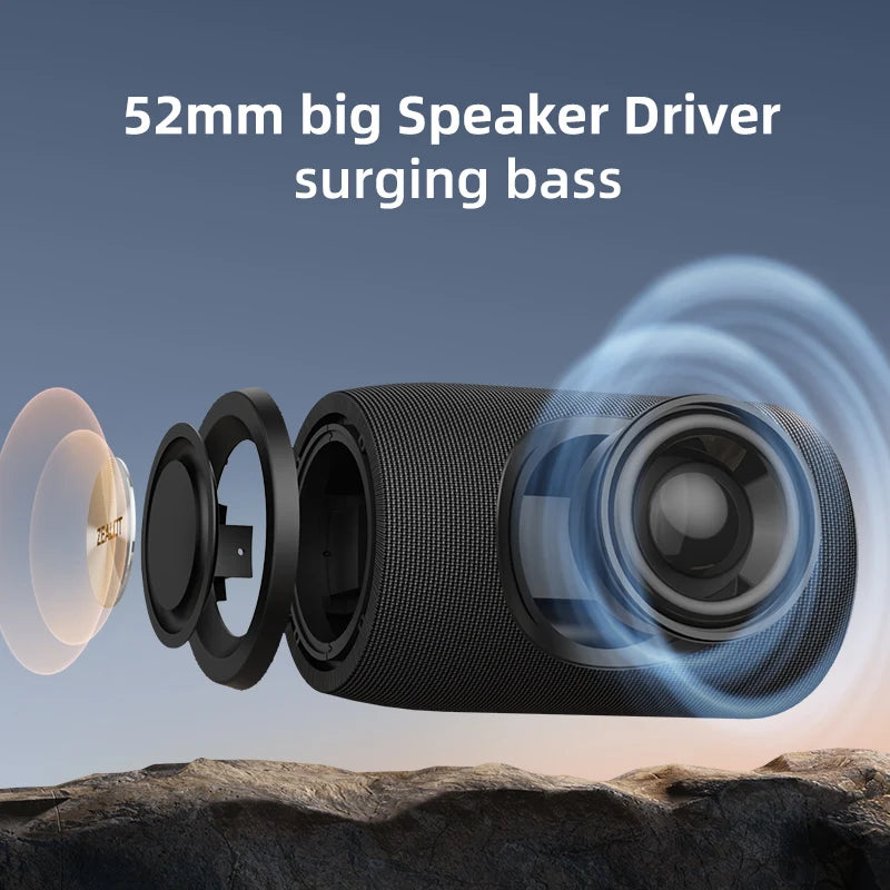 ZEALOT S32 Portable Bluetooth Speaker Mini Wireless HIFI Subwoofer Speaker with fm Radio Column Support TF, TWS, USB Flash Drive