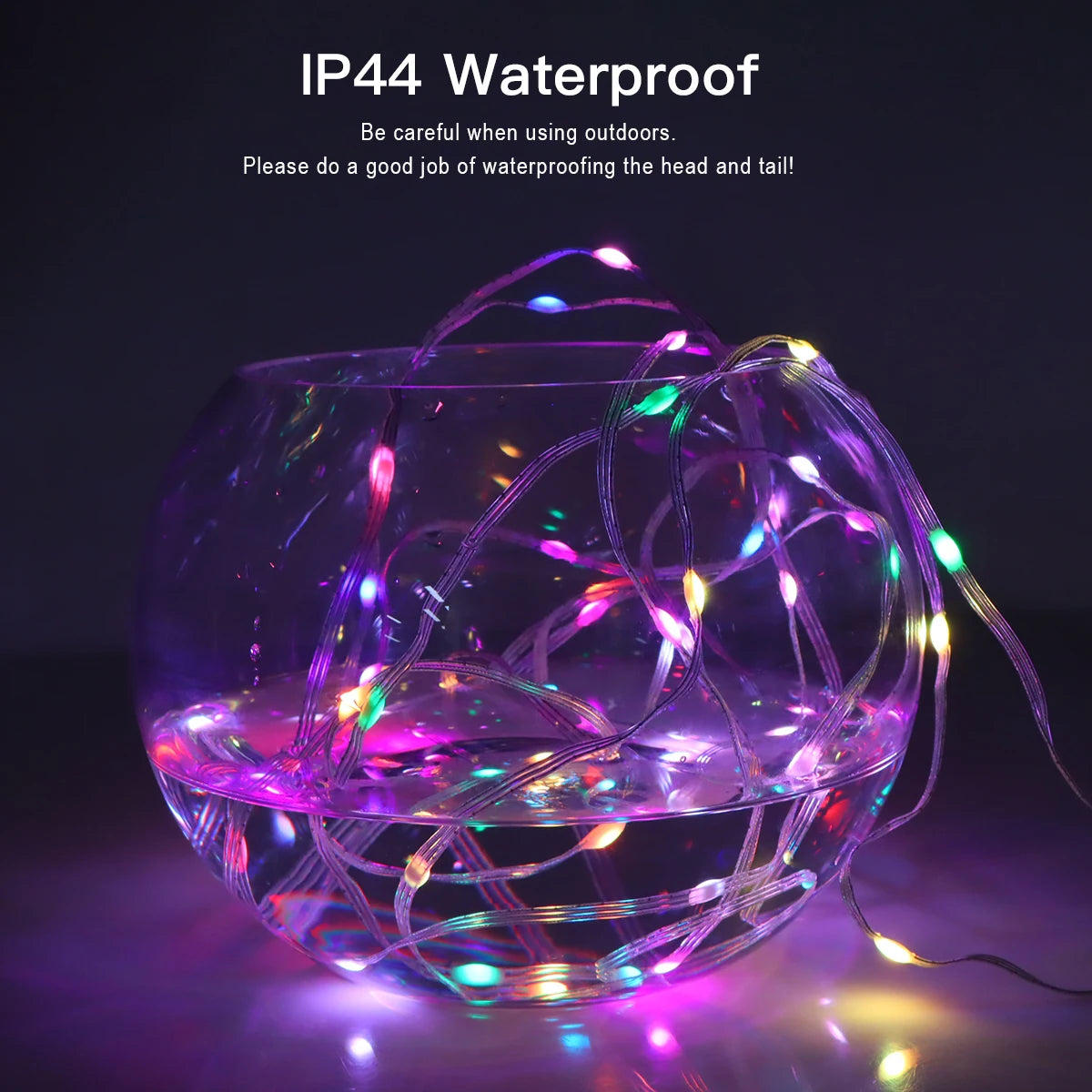 40M Led String RGBIC Light IP65 Bluetooth Music Lamp String Fairy Lights Smart Outdoor Festoon Party Leather Line Holiday Lighti
