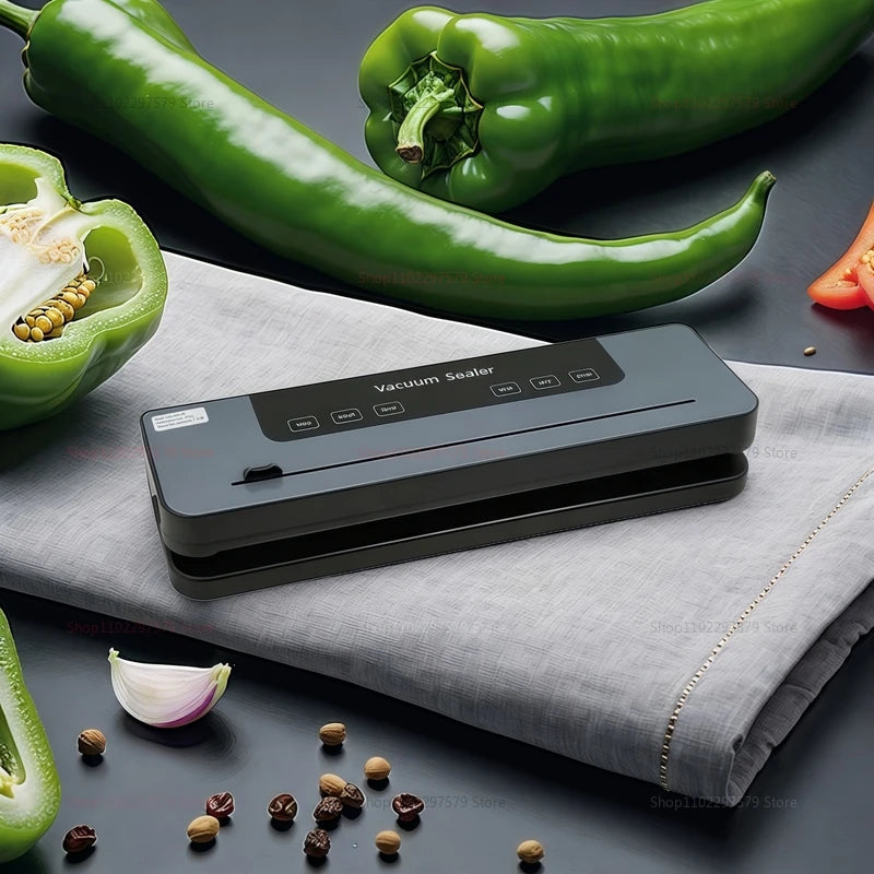 Electric Vacuum Sealer with Built-in Cutter Food Keep Fresh Dry/Wet Food Sealing Machine Touch Button Vacuum Sealing Machine