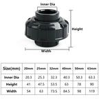 1PC 20~63mm Dark Grey UPVC Pipe Connector Straight Elbow Tee Garden Irrigation DIY Accessories Aquarium Water Tank Supply Joints