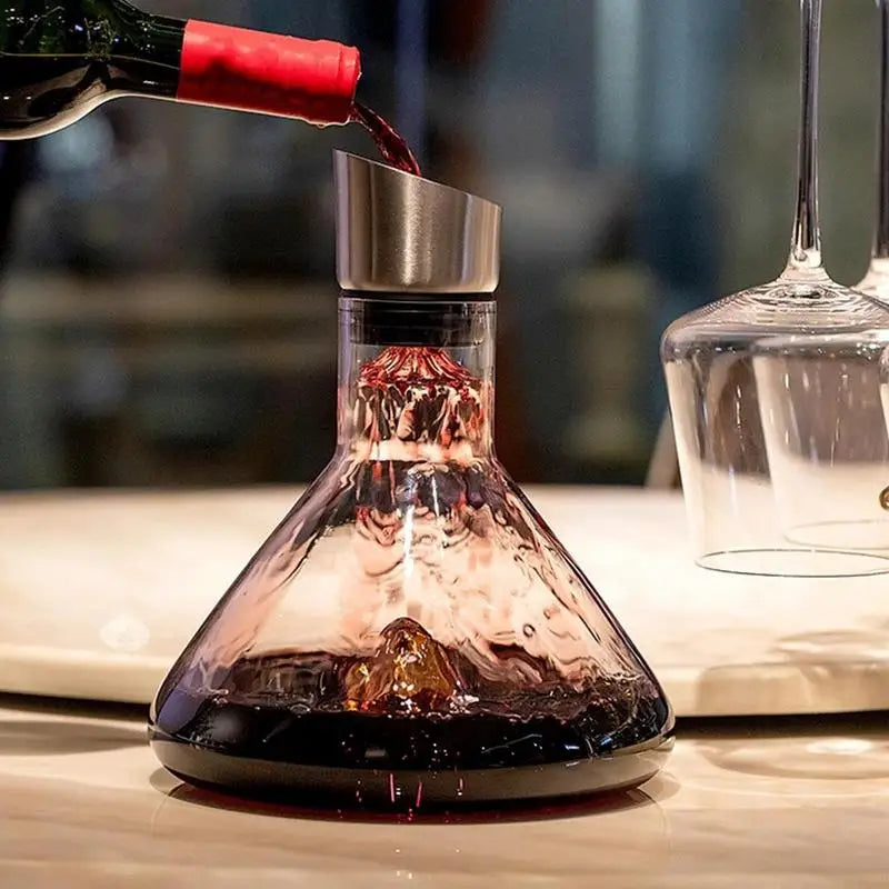 Wine Decanter Built-in Aerator Pourer Wine Carafe Red Wine Decanter Hand-blown Crystal Glass Wine Accessories Decanters 1500ML