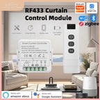 Tuya Smart WiFI/Zigbee RF Curtain Switch Module For Roller Blind Shutter Electric Motor Timing Voice Work With Alexa Google Home