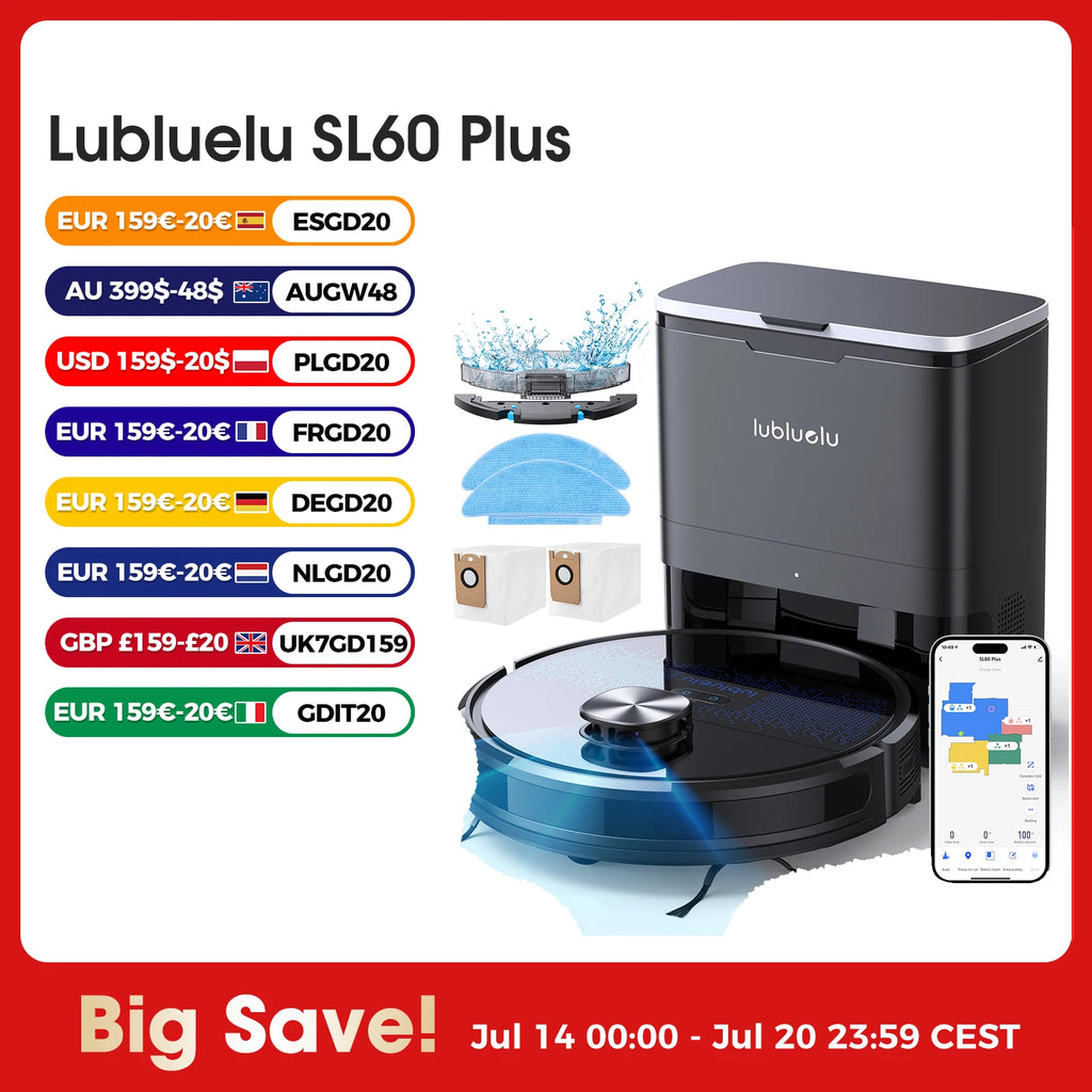 Lubluelu SL60 Plus Robot Vacuum Self Emptying, Hands-free Up To 60 Days, 4000pa Robot Vacuum And Mop Combo 3 In 1 Robotic Vacuum