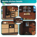 Customized Contemporary Modular Outdoor Kitchen Unit Weatherproof Mobile Garden/Patio Cabinets Sink Grill Wooden Houses