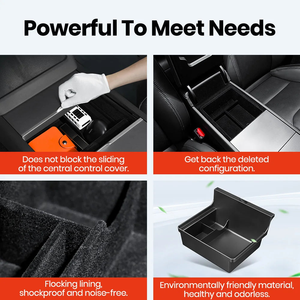 YZ For Tesla Highland Model 3 Y Juniper Center Armrest Hidden Box Holder Console Organizer Car Storage Box  Accessories