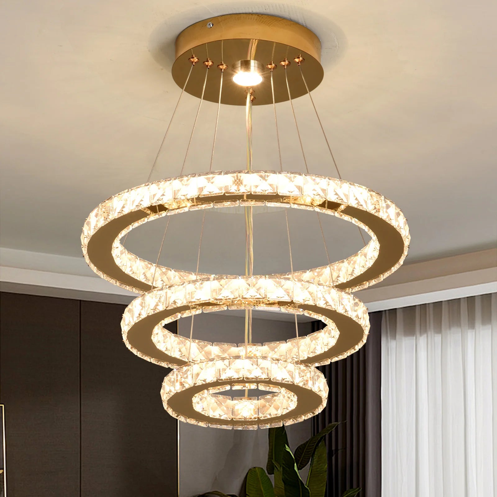 Crystal Pendant Light Led Chandelier Modern Ceiling Hanging Lamp Living Dining Room Nordic Kitchen Island Decor Lustre Fixture