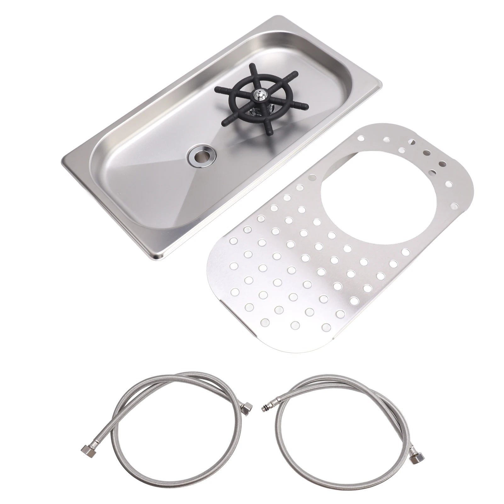 304 Stainless Steel Pitcher Rinser Cup Washer Glass Cleaning Rinser High Pressure Washing With Drain Drip Tray Hose for Bar