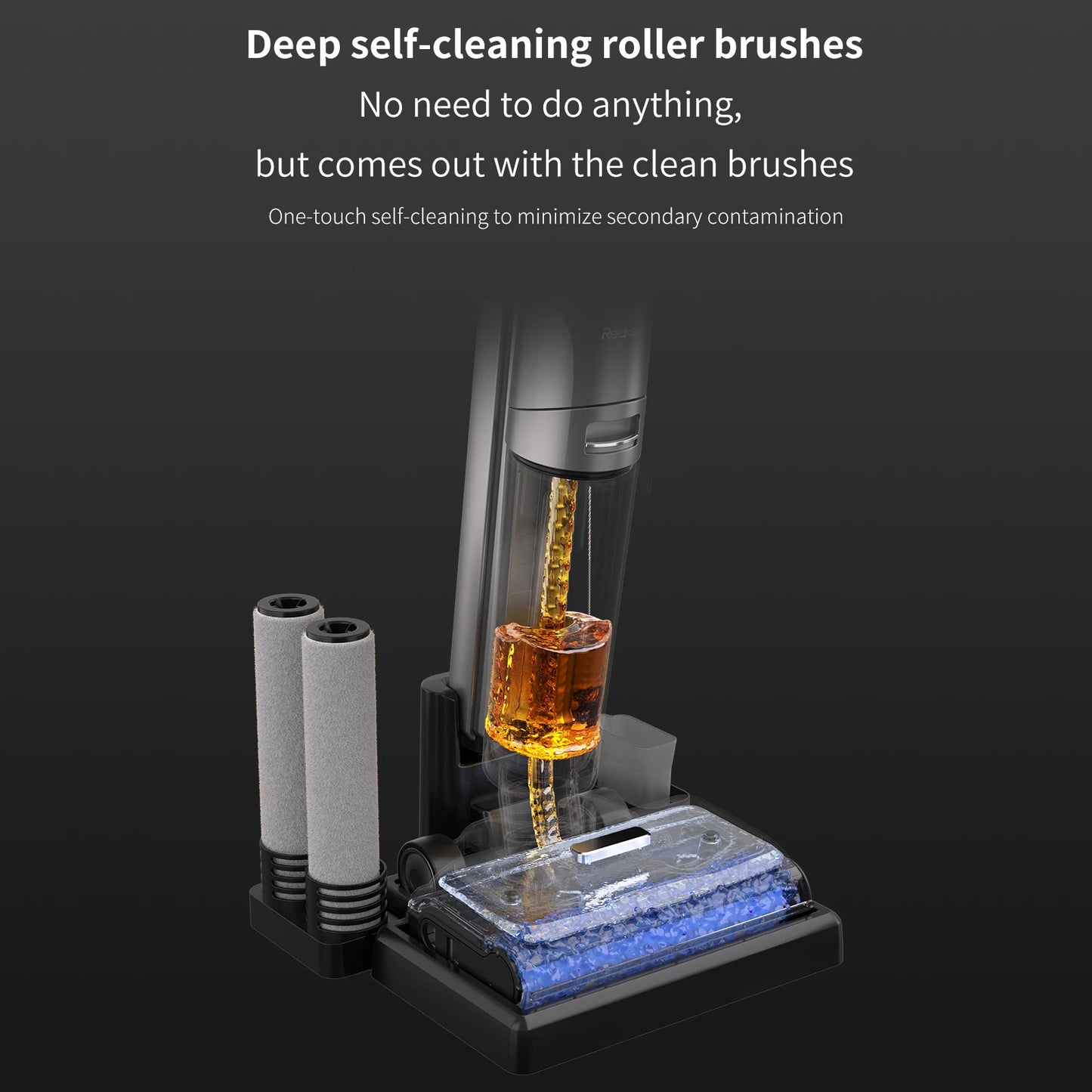 Redkey-W13 Wireless Wet and Dry Vacuum Cleaner, Multi-Surface Smart Cordless Mop, Floor Washer, Household Self-Cleaning