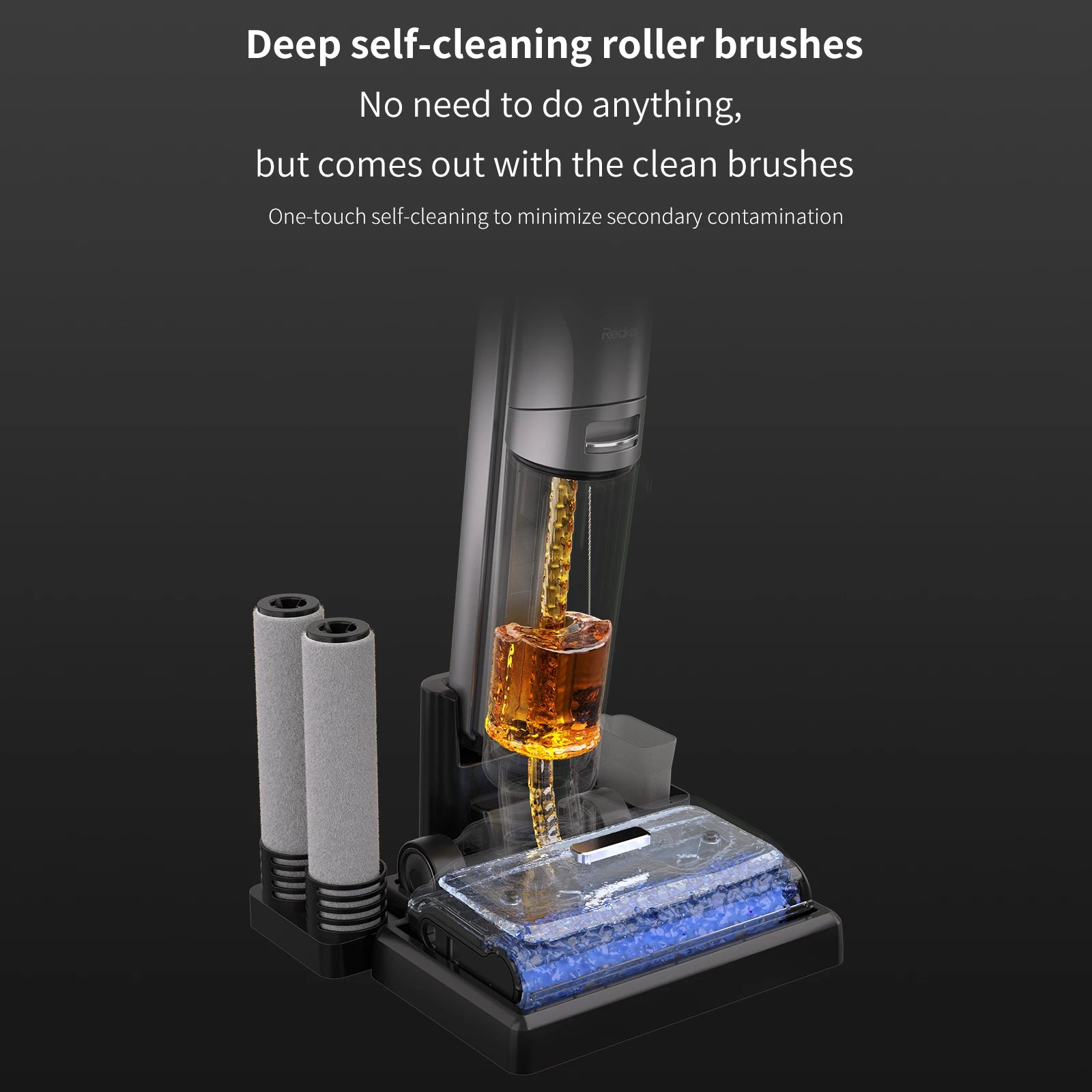 Redkey-W13 Wireless Wet and Dry Vacuum Cleaner, Multi-Surface Smart Cordless Mop, Floor Washer, Household Self-Cleaning