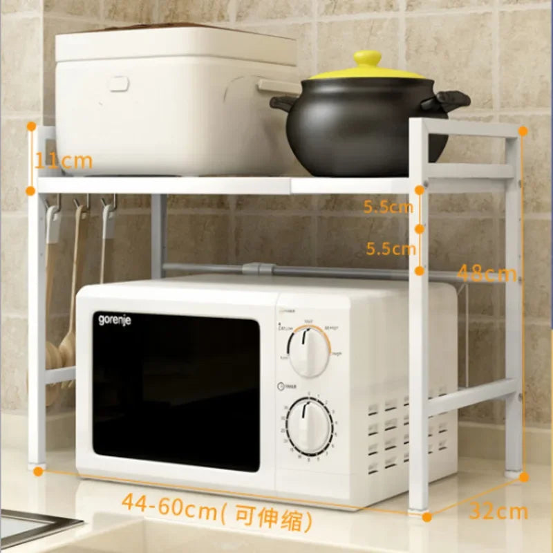 Large Capacity Kitchen Storage Shelves,Multi-Layer Dish Drainer,Microwave Oven Shelf,Space-Efficient Design,Functional Organizer