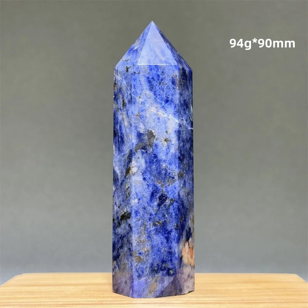 Blue Veins Stone Obelisk Natural Mineral Quartz Home Feng Shui Decorative Gift Reiki Treat Witchcraft Magic Wand