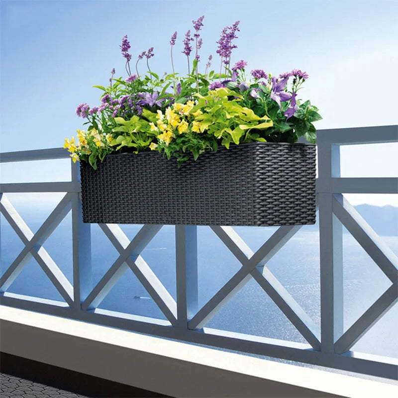 1 Pair Hanging Flower Planter Hooks Plant Pot Box Holders Adjustable Hanger For Flower basket  Balcony Yard Garden Wall Decor
