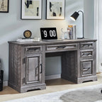 Large Computer Desk with Drawers, Embossed Texture Home Office Desk, Workspace for Work Study Writing