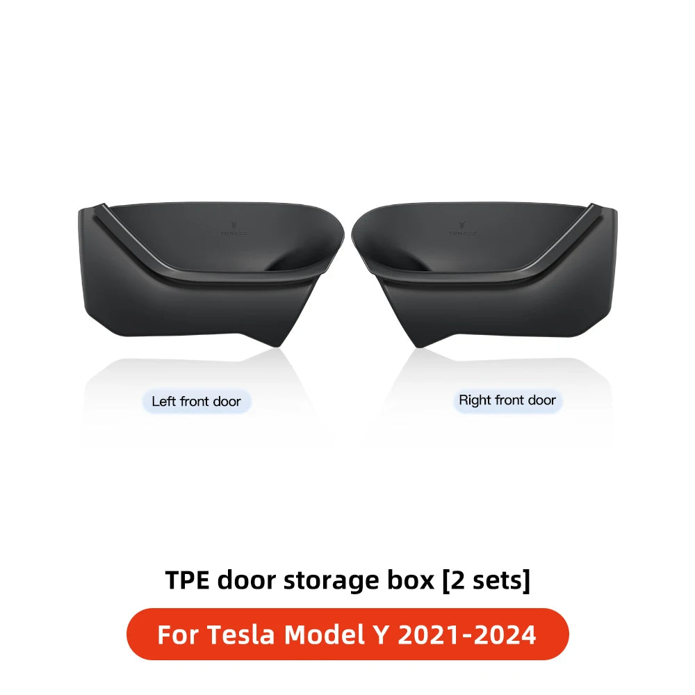 YZ For Tesla Model Y Model 3 Highland 2024 Tesla Door Side Storage Box Front Rear Side Interior Storage Modification Accessories