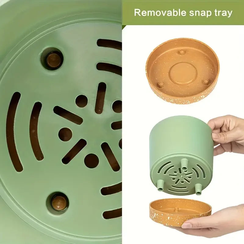 2pcs, 4.7nch Flower Pot Set, Indoor Plant Pots With Drainage Holes And Removable Base, Outdoor Garden Flower Pots Saucer Style M