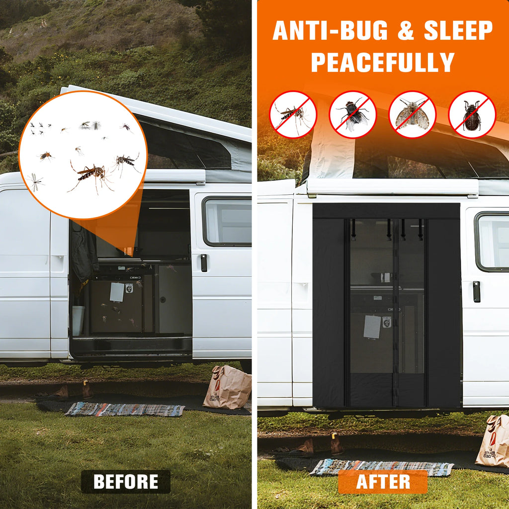 Magnetic Screen Door, Mosquito Net for VW T5 T6 Sliding Door Fly Screen Insect Protection and Sun Protection Side Door Shade Net