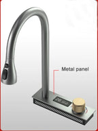 304 Stainless Steel Kitchen Waterfall Faucet Single-Hole Cold And Hot Water Faucet Can Rotate Multi-function Faucet
