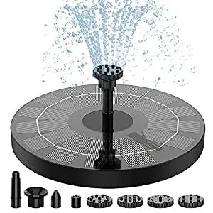 1W/1.4W/2.5W solar fountain with 6 nozzles,suitable for gardens,bird baths,ponds, swimming pools, outdoor and backyard aquariums