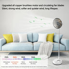 Portable Oscillating Standing Fan with Remote Controller Foldable Desk