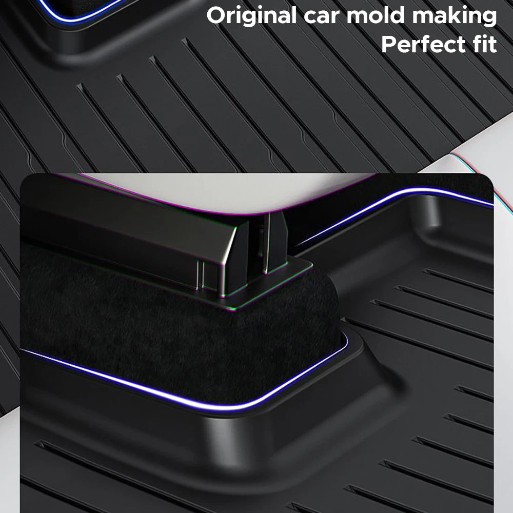 For Tesla Model Y 2021-2024 Floor Mat Left and Right Hand Drive TPE Carpet Waterproof Weather-resistant Foot Pads Mats