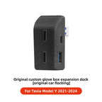 YZ Glove Box Docking Station For Tesla Model 3 Y Highland Juniper Quick Charger 4 USB Shunt Hub Flocking Adapter Powered Splitte