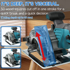 Brushless Circular Saw 125mm Cordless Electric Saw Adjustable Wood Cuttiing Machine Handheld Woodworking Saw for Makita Battery