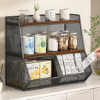 Kitchen Multi-Layer Organizer Desktop Storage Rack Countertop Mug Holder Snack Tea Bag Storage Box for Dining Table