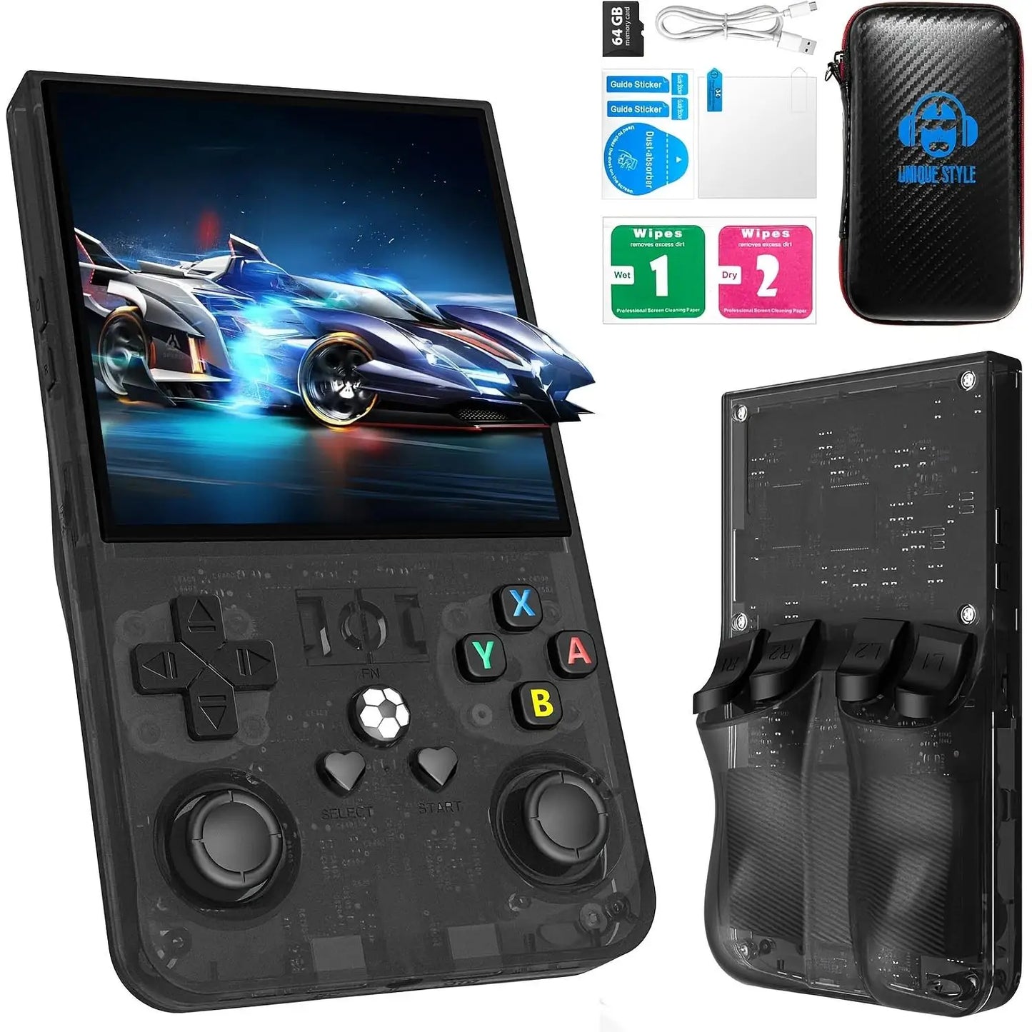 WUDS R36MAX Retro Handheld Game Console with 64G Built-in 18000+ Classic Games, Portable Hand Held Open Source Linux System