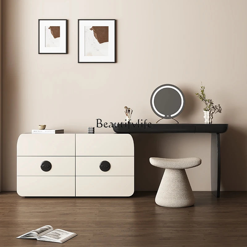 Italian minimalist storage cabinet integrated retractable dresser large capacity bedroom modern minimalist dressing table