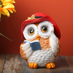 Owl Learning Book Reading Ornaments Creative Anthropomorphic Home Decor