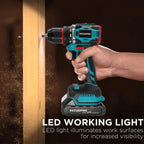 PATUOPRO 10mm Cordless Brushless Electric Drill 2-Speed Metal Chuck Drill Screwdriver Home DIY Power Tool For Makita 18V Battery