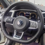 Braid Genuine Leather Car Steering Wheel Cover  for Volkswagen VW Golf R MK7 Golf 7 GTI VW Polo Scirocco 14-16 DIY Car Interior
