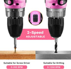 DEKO Pink Cordless Drill 20V - Electric Power Drill Set Tool for Women | AlluCanFind