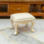 European Fabric Pouf,Modern Round Tea Table Stool, High-Quality Manicure Seat, Living Room Sofa Side Ottoman, Versatile Seating.